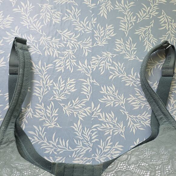 Cacique Sz 50B Boost Plunge Elegant Lace Underwire Bra Green And Black - Picture 6 of 12